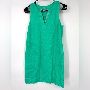 NWOT Tommy Bahama Linen V-Neck Sheath Dress Turquoise Blue XS